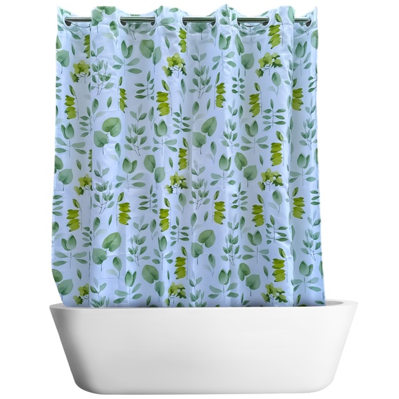 Easy install snap-in shower curtains no hooks required, polyester, standard size - Picture 1 of 2